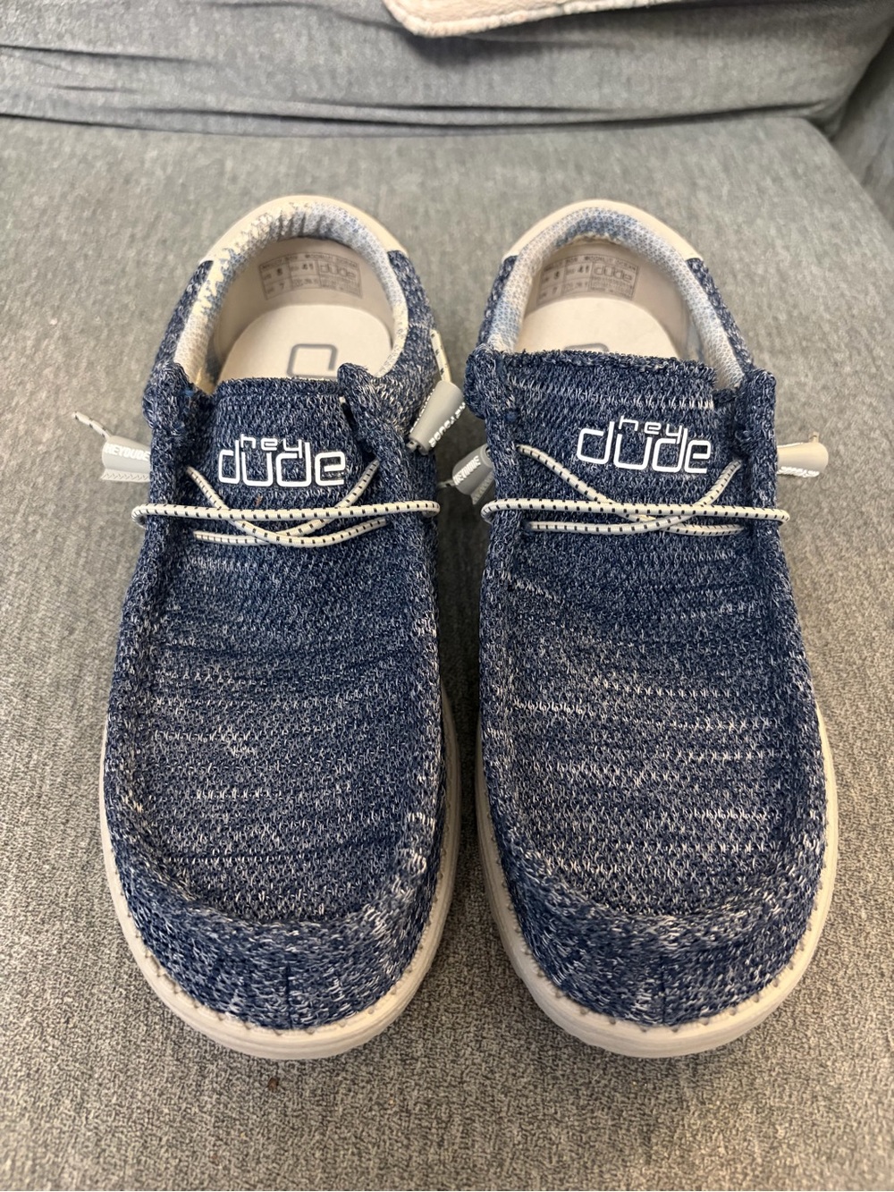 Hey Dude Men’s Size 8 Wally Sox  Moonlit Ocean Knit Slip-On Sneakers Boat Shoes